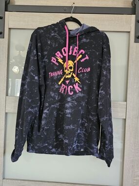 Under Armour Black Heathered Hoodie with Pink and Yellow Graphic